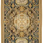 Aubusson Eskitme Bej Pamuk Üzerine Yün El Dokuma Halı-271x377