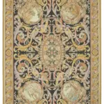 Aubusson Eskitme Bej Pamuk Üzerine Yün El Dokuma Halı-296x426