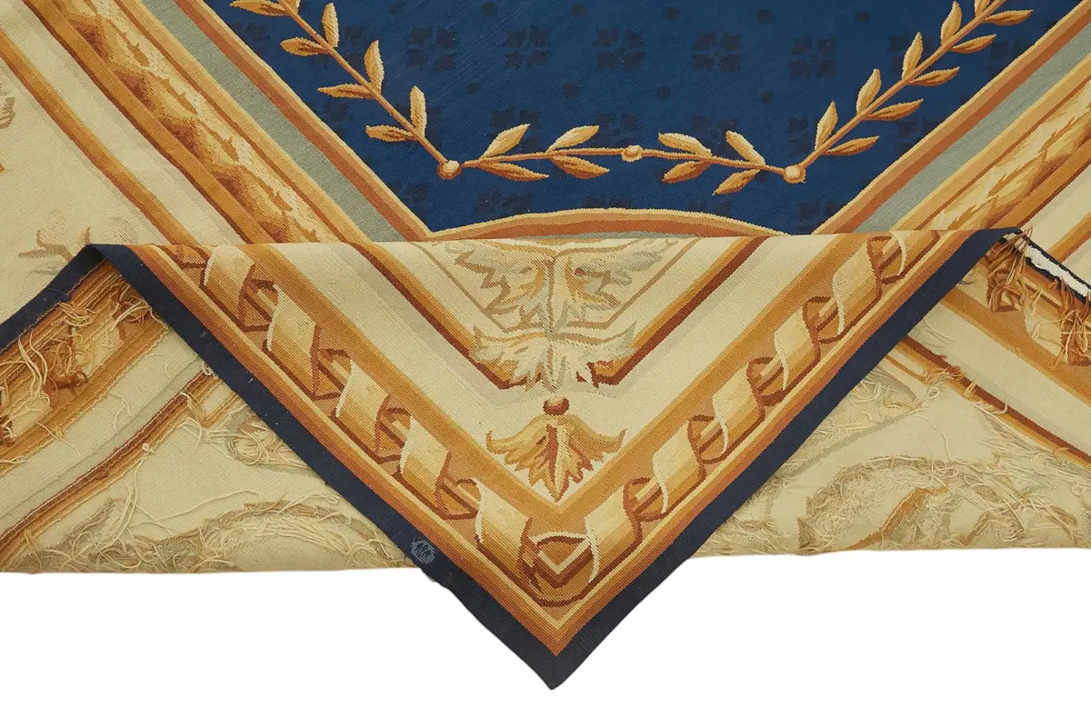 Aubusson Eskitme Bej Pamuk Üzerine Yün El Dokuma Halı-304x457 - Görsel 6