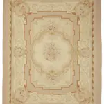 Aubusson Eskitme Bej Pamuk Üzerine Yün El Dokuma Halı-308x397