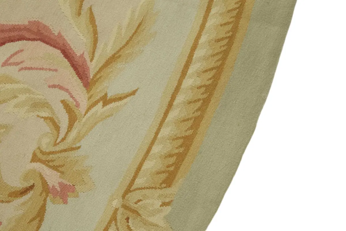 Aubusson Eskitme Bej Pamuk Üzerine Yün El Dokuma Halı-365x365 - Görsel 5