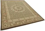 Aubusson Eskitme Bej Pamuk Üzerine Yün El Dokuma Halı-206x279 - Görsel 2