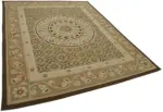 Aubusson Eskitme Bej Pamuk Üzerine Yün El Dokuma Halı-207x273 - Görsel 2