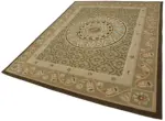 Aubusson Eskitme Bej Pamuk Üzerine Yün El Dokuma Halı-207x273 - Görsel 3