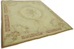 Aubusson Eskitme Bej Pamuk Üzerine Yün El Dokuma Halı-237x290 - Görsel 2