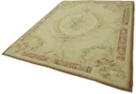 Aubusson Eskitme Bej Pamuk Üzerine Yün El Dokuma Halı-237x290 - Görsel 3