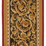 Aubusson Eskitme Bej Pamuk Üzerine Yün El Dokuma Halı-090x300