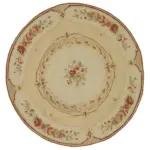 Needlepoint Bej Pamuk Üzerine Yün El Dokuma Halı-180x180