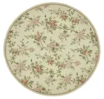 Needlepoint Bej Pamuk Üzerine Yün El Dokuma Halı-240x240