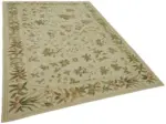 Needlepoint Bej Pamuk Üzerine Yün El Dokuma Halı-180x264 - Görsel 2