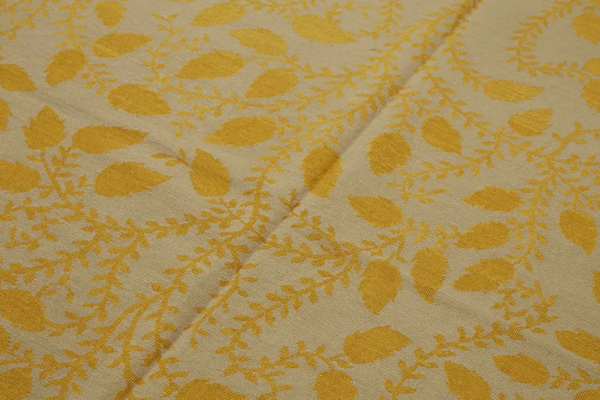 Needlepoint Bej Pamuk Üzerine Yün El Dokuma Halı-184x272 - Görsel 5