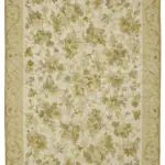 Needlepoint Bej Pamuk Üzerine Yün El Dokuma Halı-183x275