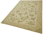 Needlepoint Bej Pamuk Üzerine Yün El Dokuma Halı-183x275 - Görsel 3