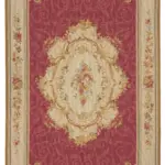 Needlepoint Bej Pamuk Üzerine Yün El Dokuma Halı-162x246