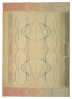 Needlepoint Bej Pamuk Üzerine Yün El Dokuma Halı-180x256