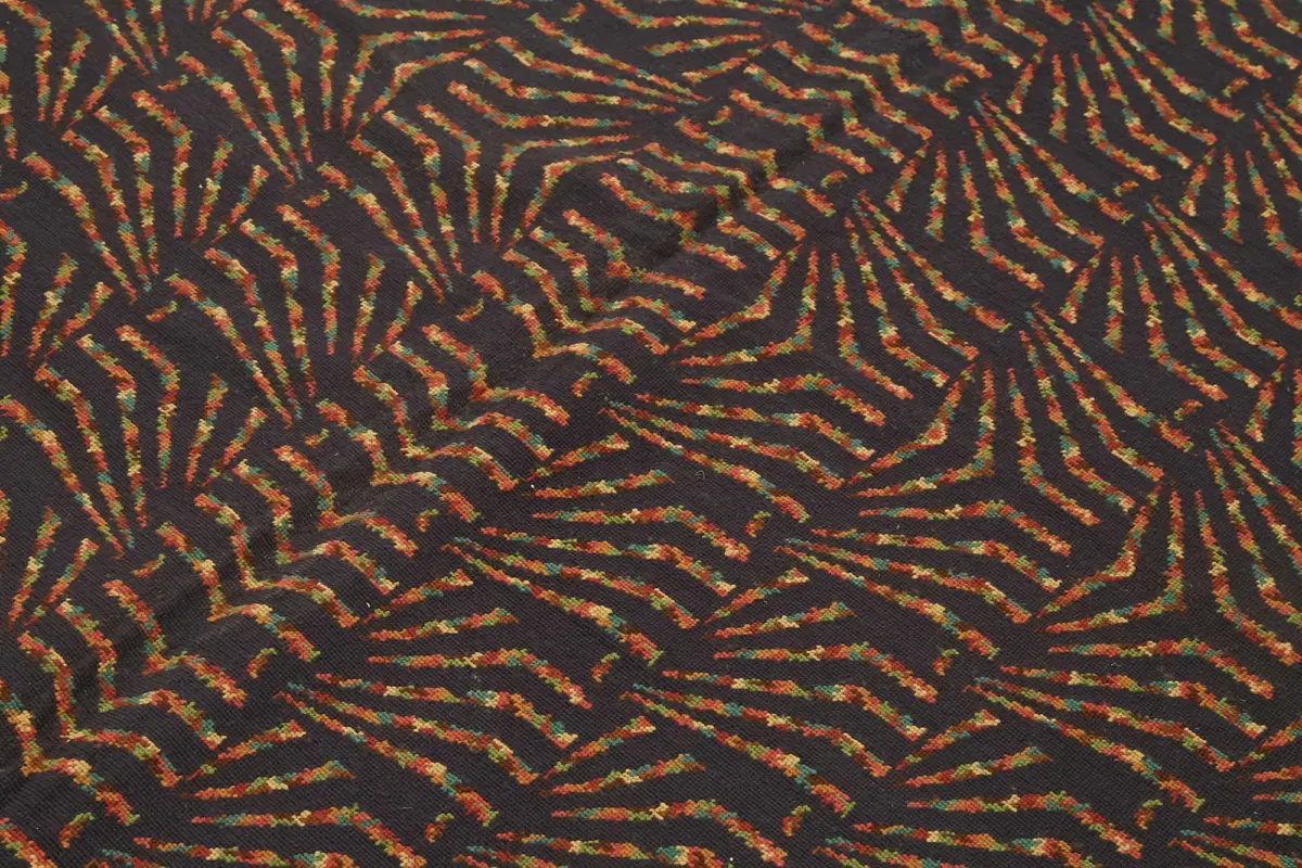 Needlepoint Mor Pamuk Üzerine Yün El Dokuma Halı-168x235 - Görsel 5