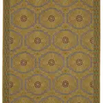 Needlepoint Sarı Pamuk Üzerine Yün El Dokuma Halı-261x331