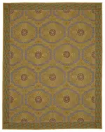 Needlepoint Sarı Pamuk Üzerine Yün El Dokuma Halı-261x331