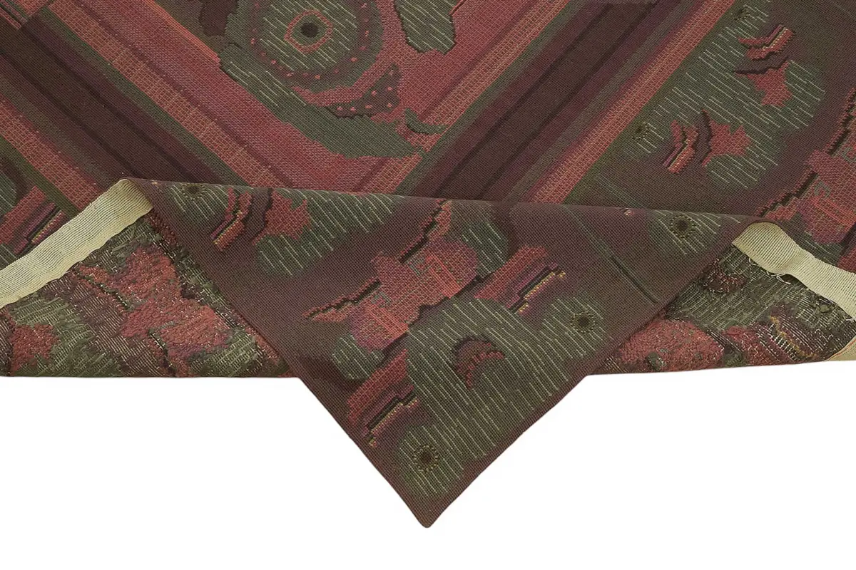 Needlepoint Mor Pamuk Üzerine Yün El Dokuma Halı-240x342 - Görsel 6