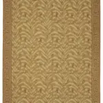 Needlepoint Bej Pamuk Üzerine Yün El Dokuma Halı-244x303