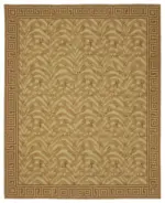 Needlepoint Bej Pamuk Üzerine Yün El Dokuma Halı-244x303