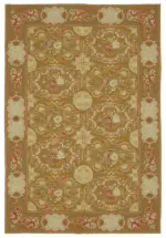 Needlepoint Bej Pamuk Üzerine Yün El Dokuma Halı-181x273