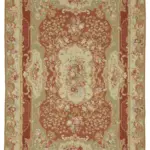 Needlepoint Bej Pamuk Üzerine Yün El Dokuma Halı-180x280