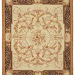 Needlepoint Bej Pamuk Üzerine Yün El Dokuma Halı-236x276