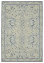 Needlepoint Bej Pamuk Üzerine Yün El Dokuma Halı-183x276