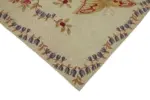 Needlepoint Bej Pamuk Üzerine Yün El Dokuma Halı-178x270 - Görsel 4