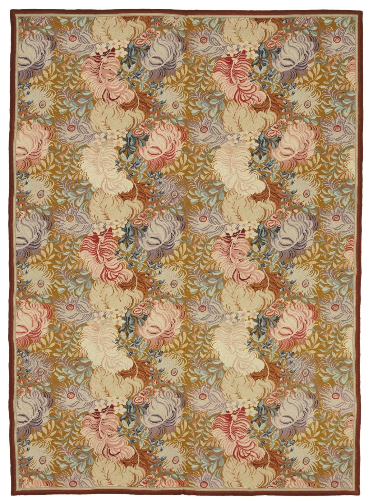 Rc_47474_0_Beige_Flatweave_Kilim_Rugs Needlepoint Bej Pamuk Üzerine Yün El Dokuma Halı-152x210 - Görsel 1