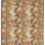 Needlepoint Bej Pamuk Üzerine Yün El Dokuma Halı-152x210