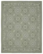 Needlepoint Bej Pamuk Üzerine Yün El Dokuma Halı-242x308