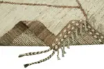 Tribal Modern Dizayn Bej Pamuk Üzerine Yün El Dokuma Halı-258x310 - Görsel 6