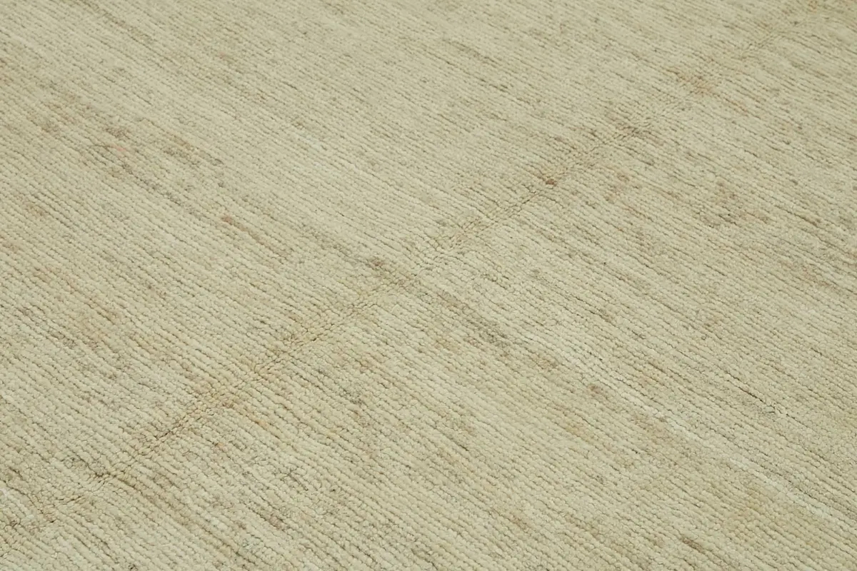 Tribal Modern Dizayn Bej Pamuk Üzerine Yün El Dokuma Halı-253x310 - Görsel 5
