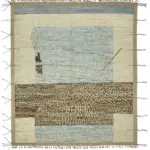 Tribal Modern Dizayn Bej Pamuk Üzerine Yün El Dokuma Halı-261x302