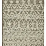 Tribal Modern Dizayn Bej Pamuk Üzerine Yün El Dokuma Halı-297x430