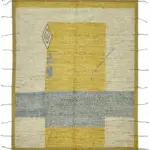 Tribal Modern Dizayn Bej Pamuk Üzerine Yün El Dokuma Halı-254x312