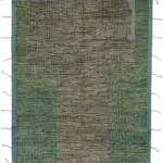 Tribal Modern Dizayn Kahverengi Pamuk Üzerine Yün El Dokuma Halı-295x371