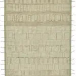 Tribal Modern Dizayn Bej Pamuk Üzerine Yün El Dokuma Halı-277x373