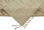 Tribal Modern Dizayn Bej Pamuk Üzerine Yün El Dokuma Halı-277x373 - Görsel 6