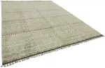Tribal Modern Dizayn Bej Pamuk Üzerine Yün El Dokuma Halı-278x374 - Görsel 2