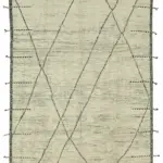 Tribal Modern Dizayn Bej Pamuk Üzerine Yün El Dokuma Halı-263x381