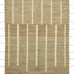 Tribal Modern Dizayn Bej Pamuk Üzerine Yün El Dokuma Halı-280x369