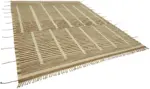 Tribal Modern Dizayn Bej Pamuk Üzerine Yün El Dokuma Halı-280x369 - Görsel 2