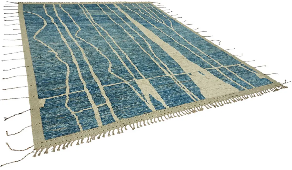 Tribal Modern Dizayn Multi Pamuk Üzerine Yün El Dokuma Halı-288x369 - Görsel 2