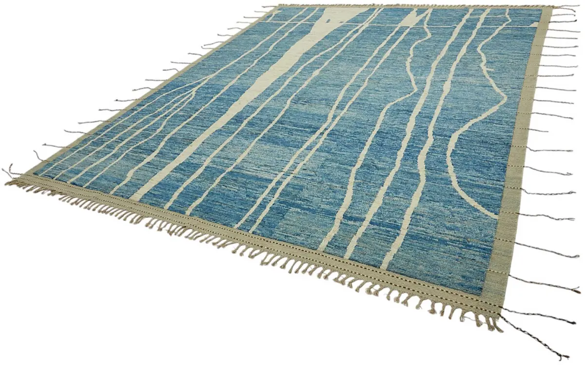 Tribal Modern Dizayn Multi Pamuk Üzerine Yün El Dokuma Halı-288x369 - Görsel 3