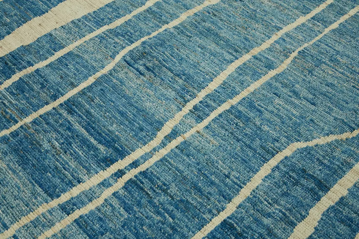 Tribal Modern Dizayn Multi Pamuk Üzerine Yün El Dokuma Halı-288x369 - Görsel 5