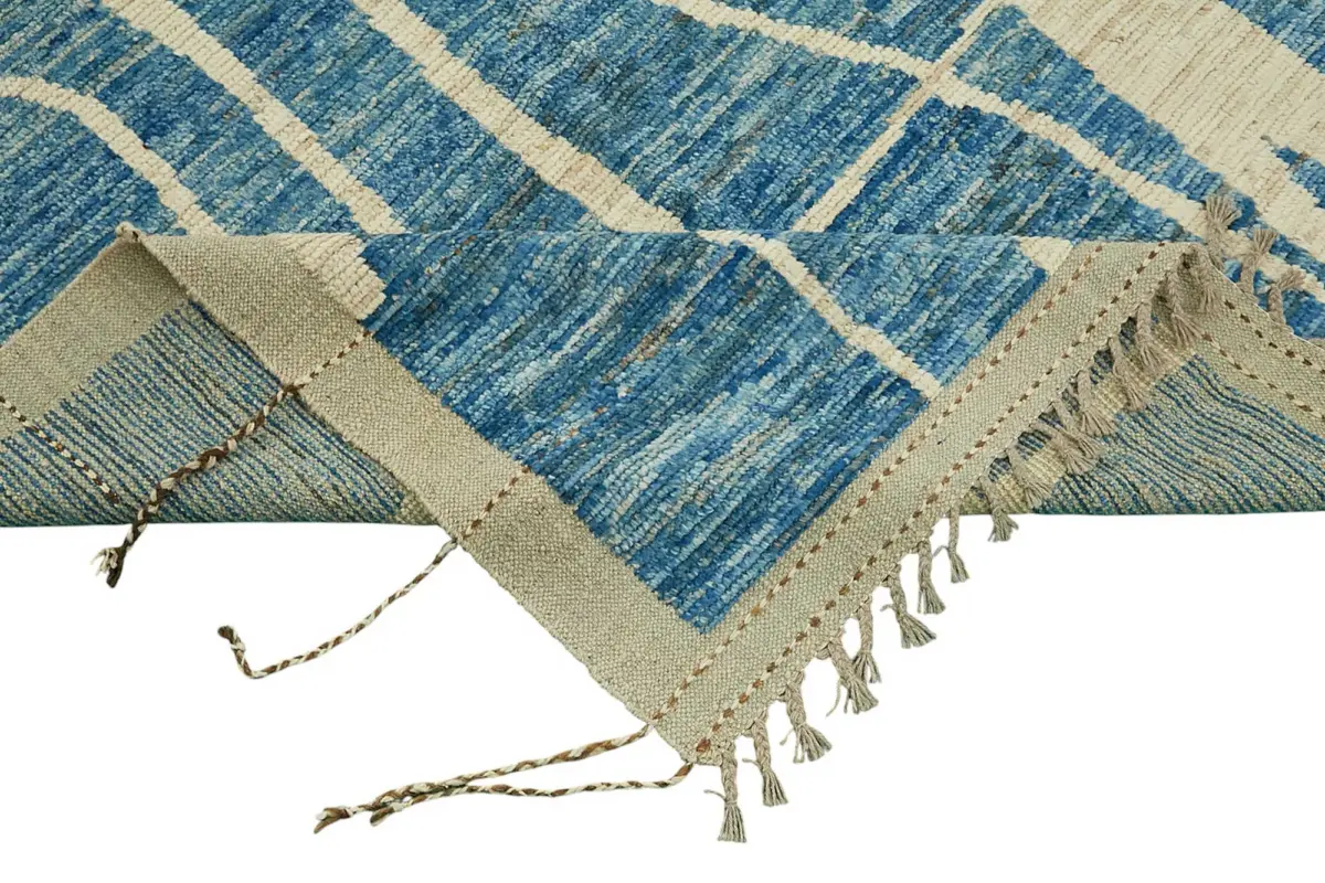 Tribal Modern Dizayn Multi Pamuk Üzerine Yün El Dokuma Halı-288x369 - Görsel 6