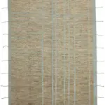 Tribal Modern Dizayn Kahverengi Pamuk Üzerine Yün El Dokuma Halı-282x372